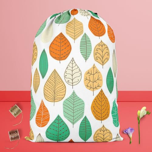 Image of ArtzFolio Leaf Art D1 | Reusable Sack Bag | Bag for Gym, Storage, Vegetable & Travel