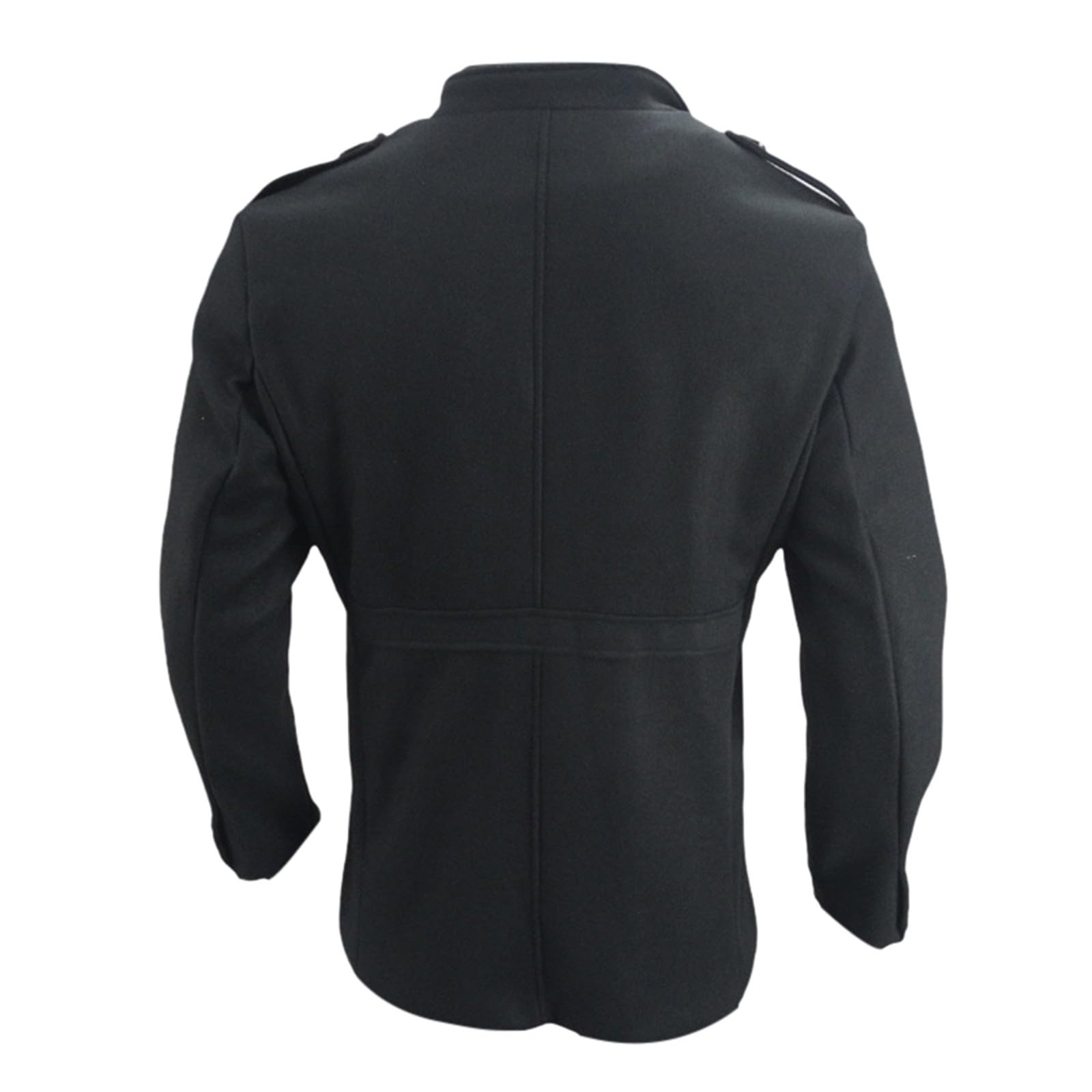 SRZYMJ Schwarz Herren Mantel Wolle Lang Herbst Wollmantel Slim Fit Wintermantel Business Trenchcoat Freizeit Mäntel Stehkragen Übergangsmantel Bequeme Herrenmantel Winter Herbstmantel Trenchcoat M