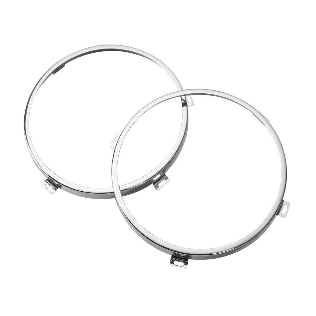 Lilfyxhj 7" Round Headlight Mounting Bracket Jku Headlight Bezel Chrome for Jeep for Wrangler 2007-201 Metal RT-TCZ21191806