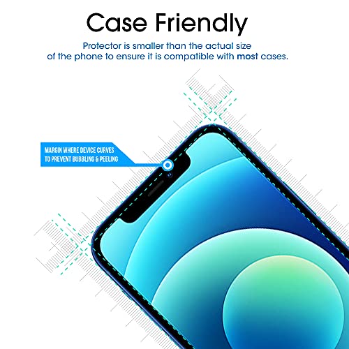 Image of amFiIm OneTouch for iPhone 12 /12 Pro Screen Protector 6.1 inch Tempered Glass | Auto-Alignment, 30s Install, Bubble Free, 9H Hardness, Scratch & Drop Protection, HD Clear, Case Friendly, 2 Pack (12P-6.1'')