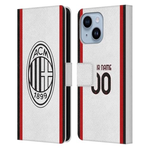 Coque AC Milan iPhone 14 Plus étui portefeuille personnalisé en cuir Away Kit 2024/25 Head Case