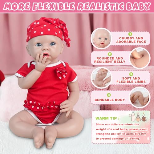 Muñeca silicone 16 pulgadas, cuerpo completo, realista miniatura 5