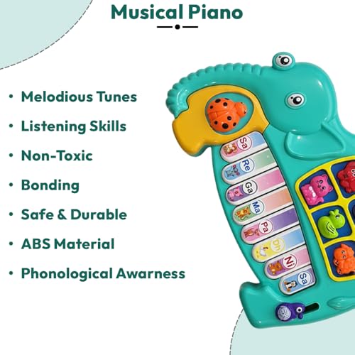 Image of StarAndDaisy Musical Piano for Babies, Animal Voice Sound Toy Piano with Colorful Keys, Animal Shape Activity Toy for Kids with Light & Sound, Early Learning Toys for Toddlers.
