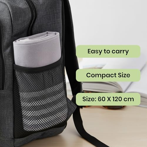 Image of Mush Grab & Go Bamboo Travel Towel | 100% Bamboo Bath Towel for Beach, Hiking & Gym Towel for Men Workout | Compact Towels with Travel Bag | 60x120 cms, 250GSM Quick Dry & Featherlight | Grey