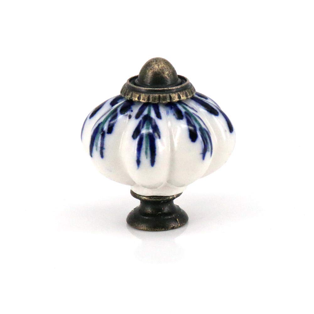 Boutons de placard vintage citrouille en céramique bleue pour rénover vos meubles