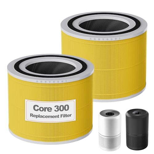 Core 300 Pet Care Ersatzfilter für LEVOIT Core 300 Core300-P Core 300s VortexAir Luftreiniger 3-in-1 HEPA- und Aktivkohlefilter Core 300-RF-PA 2er Pack
