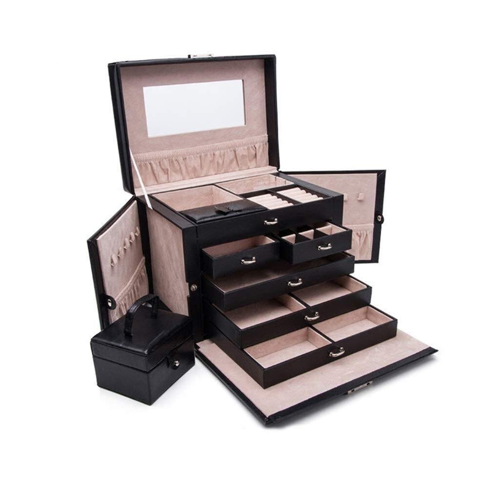 Jewelry Storage Box Gift for Women Jewelry Boxes Leather Large Capacity Princess Jewellery Organiser Birthday Gift Ring Earrings