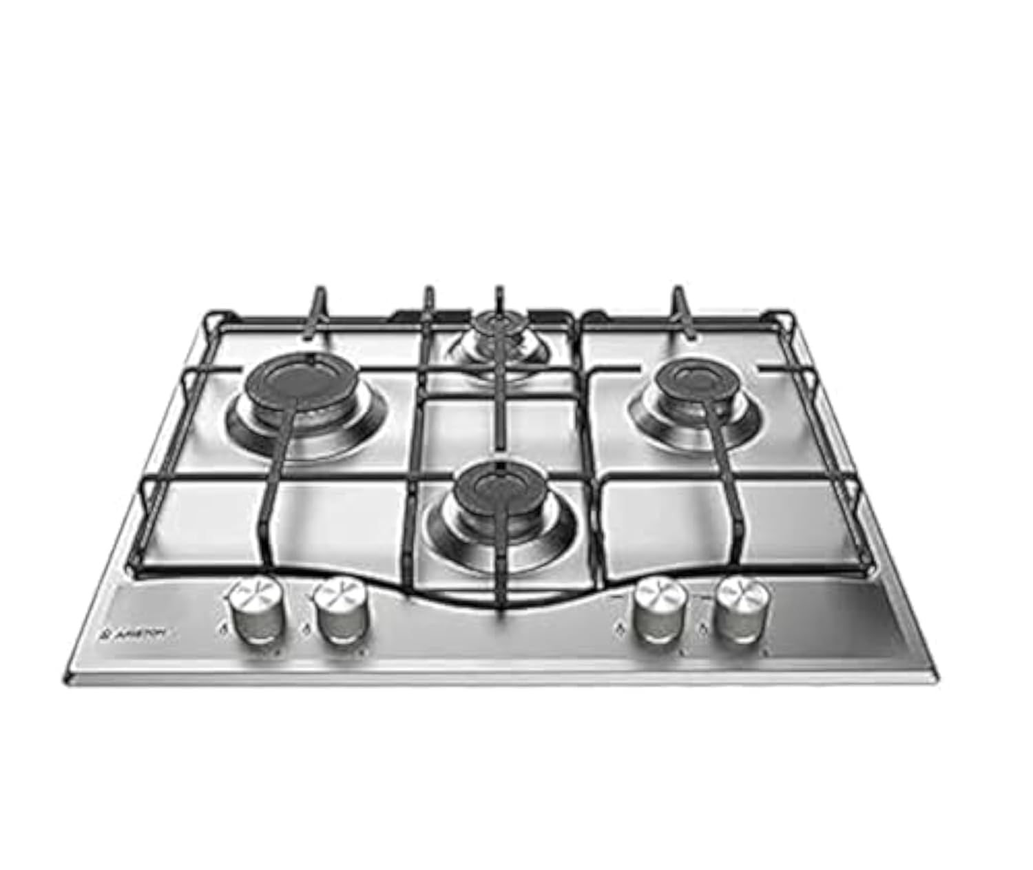 Ariston PCN642IXA Built-in Gas Hob 60 CM, Made In ITALY, Stainless Steel - Silver, Auto Ignition, Adjustable Flame Level for Better Cooking Result, 60x60 Cooker Hob