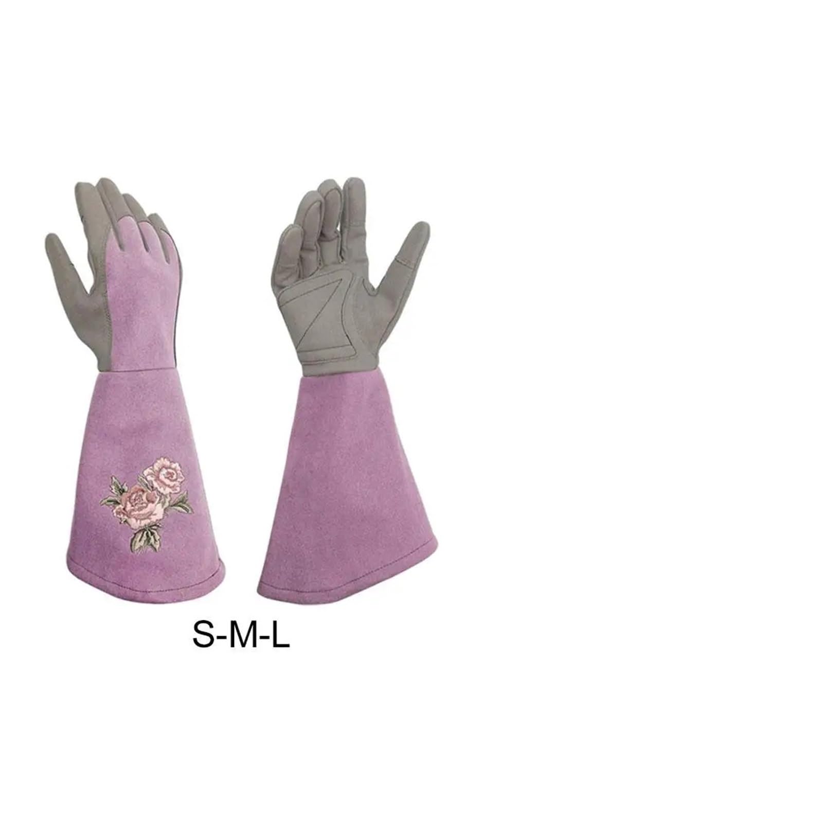 1 par de guantes jardinería cuero resistentes for jardineros Para La Jardinería De Exterior(Violet S)