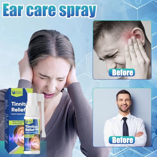 Tinnitus Spray Zur Linderung Von Ohrgeräuschen, Ohrentropfen Entzündung Menschen, 30ml Ohrenspray Gegen Klingeln & Rauschen, Zur Verbesserung Der Hörfunktion Und Reinigung Der Ohren, 1 Flasche