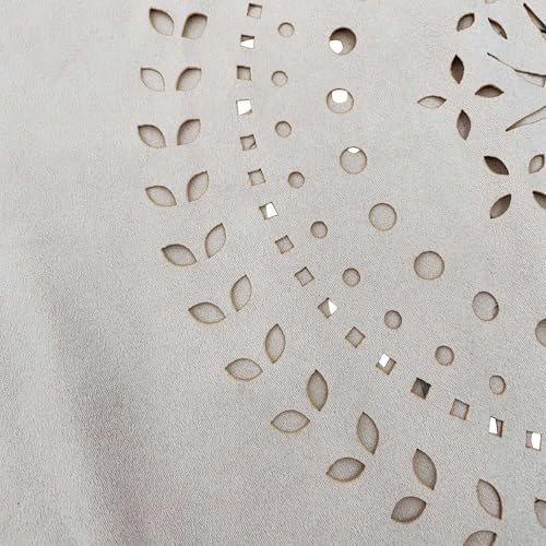 Western Shawl Fashion Women's Faux Suede Laser Cut Triangle with Long Tassel Solid Color Cloak Hollow Fringe Scarf4