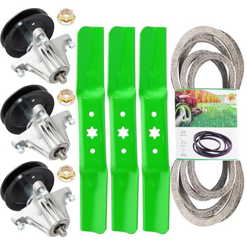 50 inch Mower Deck Rebuild Kit Fit for Cub Cadet ZT1-50 XT1-GT50 XT2-ST54 RZT 50 MTD G8200 G8300 Troy-Bilt Mustang XP 50 Lawn Mower Includes (3)Spindle 618-06980(3)Blade 942-05052A(1)Belt 954-04077A