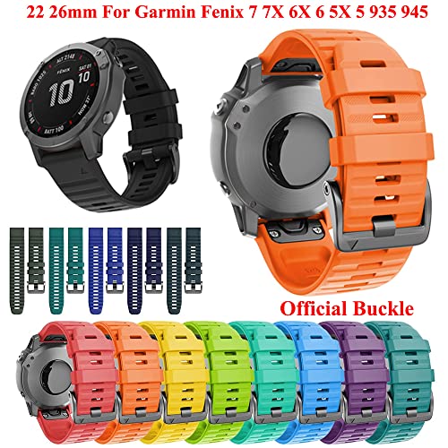 Correa de silicona transpirable e impermeable para reloj Garmin Fenix 7X 6X 5X Easyfit 2