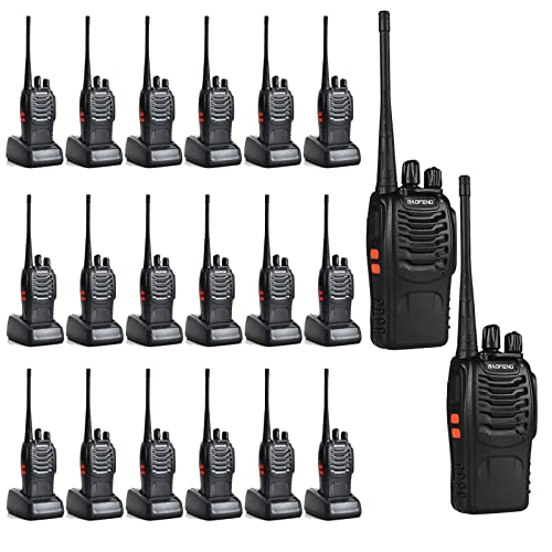 BAOFENG BF-888S Walkie Talkie 20 Pack Walkie Talkies for Team Business School Long Range Rechargeable Handheld Radio (with Headset, 20 PCS) by BAOFENG - Used condition - US$130.87