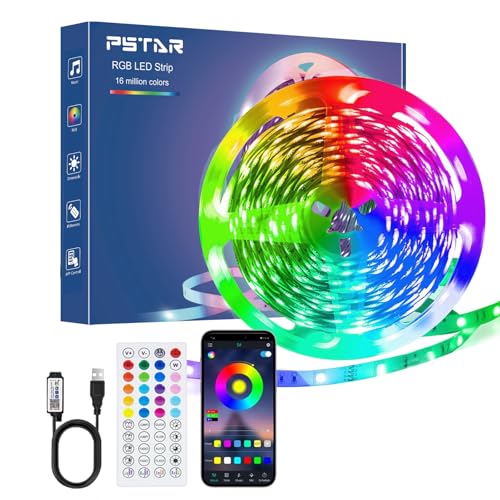 Led Chambre 8M, Bande Led Lumineuse Contrôlé par APP Bluetooth ou Télécommande 44 Touches, Synchronisation de Musique pour Parti,Maison,Salon