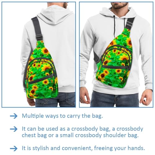 Mochila cruzada impermeable con estampado de hojas para proteger tus pertenencias 2