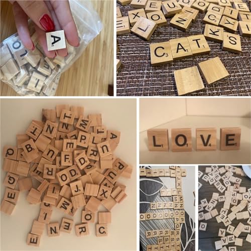 Bloques de letras de madera para manualidades 500 piezas miniatura 7