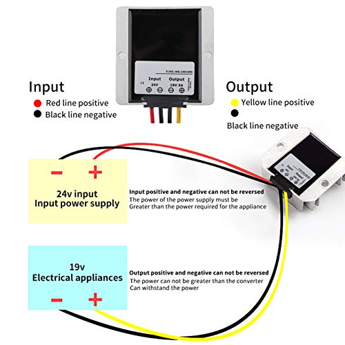 Reductor de Voltaje Convertidor DC 24V a 19V 5A Impermeable