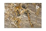 Cuadros Lifestyle Küchen Spritzschutz „Marmor Gold“ 60x40 cm | Küchenrückwand | Alu-DiBond | Fliesenschutz für den Herd und Spüle | Küche | Küchenpaneele inkl. Befestigungsmöglichkeit ohne zu Bohren