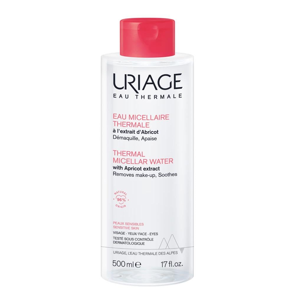 Uriage Agua Micelar Termal 3 en 1 500ml para Piel Sensible - Limpia y Desmaquilla Rostro y Ojos