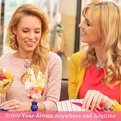 6 Pieces Essential Oil Diffuser Necklace Aromatherapy Locket Pendant Necklace Stainless Steel Necklace Jewelry Accessories with 60 Pieces Refill Pads and Balls for Women and Girls - Image 6