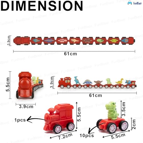 Image of FunBlast Digital Colorful Dinosaur Train for Kids - Toys for Kid, Crawling Toys for Babies, Magnetic Digital Train, Educational Blocks for Kids - 21 Pcs (Multicolor)