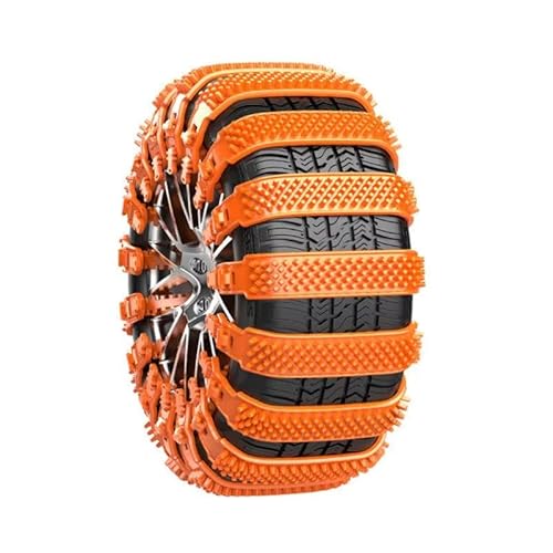 LOAPDKZND 10PCS Snow Tire Chains for BMW X3 M40i M40d X3M iX3, Adjustable Plastic Anti-Slip Ties Chain for SUV Cars Pickups, Thickened Durable, Reusable for Winter Emergency,A Orange