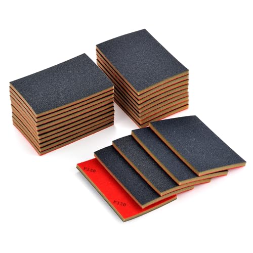 Image of MAXMAN Sanding Sponge Set, 320 Grit Foam, Wet /Dry Sandpaper for Wood /Metal