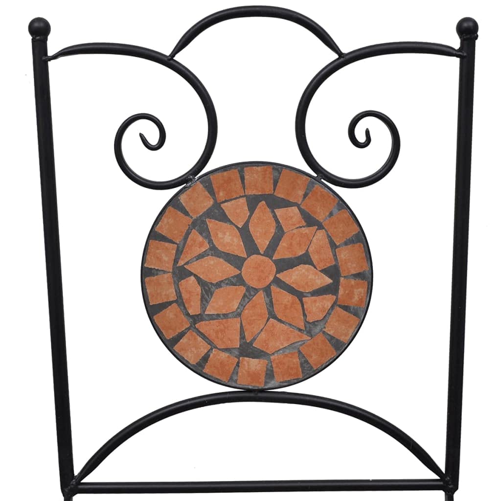 Hothingwell Bistro-Set, 3-teilig, Tisch, 2 Stühle, kariert, Keramik | Rahmen aus pulverbeschichtetem Eisen, wasserdichte Platte, leicht zu reinigen, maximale Belastung 110 kg pro Sitz