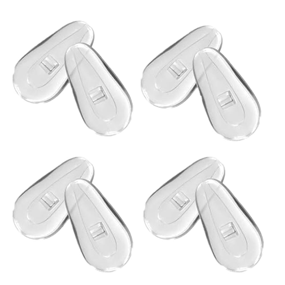 RSINC Eyeglass Silicon Nose Pad Anti-Slip Stick On Press Fit Slide in Nose Pad for Rimless Frame Oval Nose Pad 8 mm X 13 mm