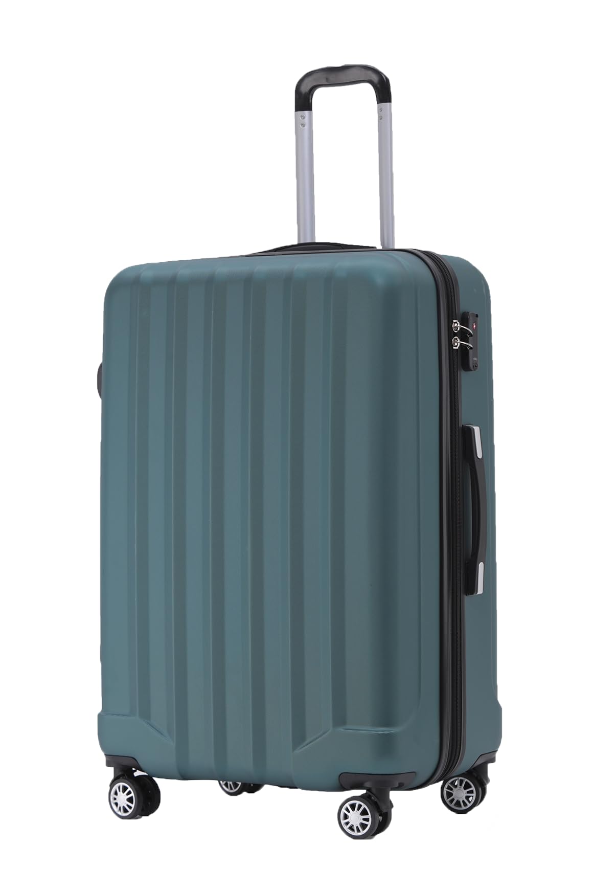 BEIBYE TSA-Schloß 2080 Gepäck Zwillingsrollen Reisekoffer Koffer Trolley Hartschale Dehnungsfuge (Dunkelgreen, L)