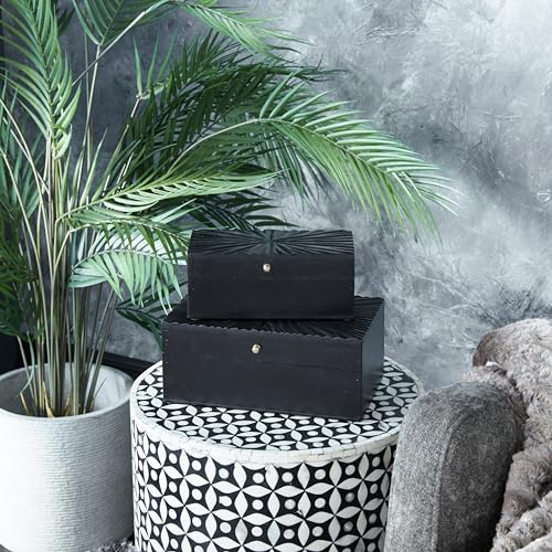 Cosmoliving By Cosmopolitan 080554 Wood Geometric Decorative Box Decorative Keepsake Boxes thumb #4