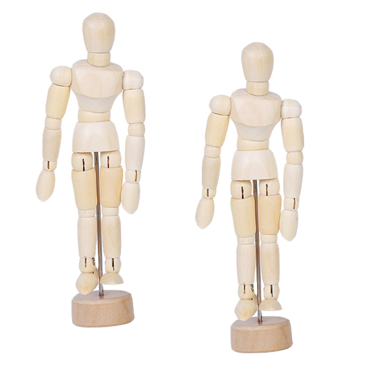ULDIGI 2pcs Wooden Joint Dolls 14 Poseable Joints Maniquin for Artists Photography Props Animation Decorative Desktop Ornaments