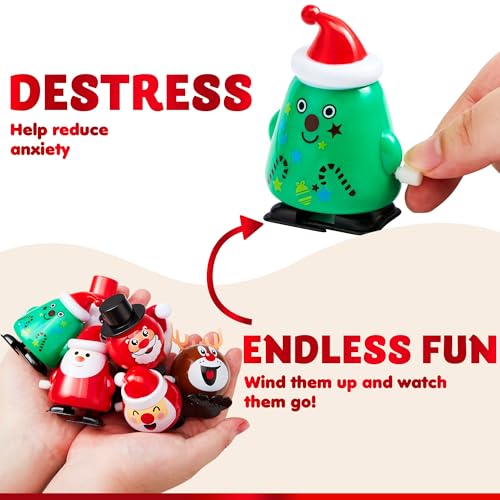 Image of JOYIN 48 Pack Christmas Wind Up Toy Assortments Stocking Stuffers for Christmas Party Favor Supply Accessories (24 Pieces Pack)