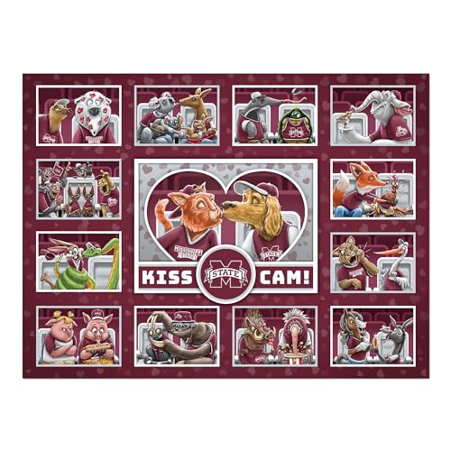 Image of YouTheFan NCAA Mississippi State Bulldogs inchKiss Cam inch 500 Puzzle | 500 Pieces, 15 inch X 20 inch Size, Original Artwork, Humorous Illustrations, Officially Licensed, Fun Fan Gift