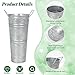 6pcs 9inch-Galvanized Metal Vases Farmhouse French Flowers Bucket Vase with Handles Rustic Tin Flower Holder for Cut Plants Housewarming Gift for Balcony Garden Courtyard