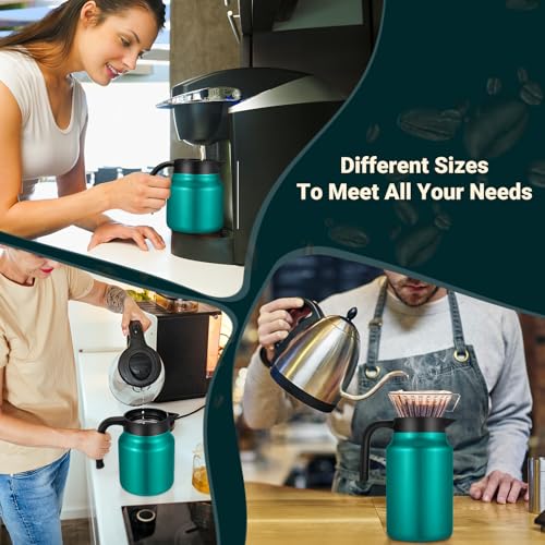 Image of Small Insulated Coffee Carafe, 27 oz, Keeps Hot for 12H, Agave Teal
