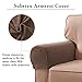 Subrtex ubrtex Spandex Stretch Fabric Armrest Covers Anti-Slip Furniture Protector Armchair lipcovers for Recliner Sofa Set of 2 with Free Fixing Tools Twist Pins (Coffee)