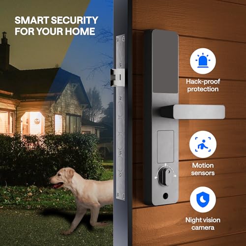 Smart Mortise Lock with WiFi Camera, Installation Kit - Digital Keyless Entry Door Lock Deadbolt with Handle Set - Card, Keypad, Fingerprint, Passcode - Electronic Smart Door Locks for Front Door - Thumbnail 2