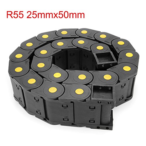 Uxcell R55 25Mm X 50Mm Plastic Cable Wire Carrier Drag Chain 1M Black For Cnc #TOP1