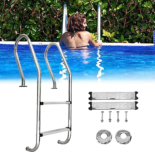 Escalera de piscina acero inoxidable 2 peldaños miniatura 1