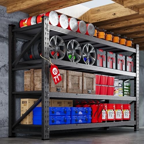 71”W Garage Shelving Units, 5000LBS Storage Shelves Heavy Duty, 2...