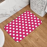 Idéal pour la salle de bain et au-delà : non seulement pour les tapis de bain ou tapis de bain pour la catégorie de salle de bain, ce paillasson rose vif à pois (a) fonctionne également comme tapis d'entrée, paillasson d'intérieur ou paillasson extérieur pour l'entrée extérieure. C'est un ajout élégant et fonctionnel à votre décoration de porche ou de maison, alliant confort, style et praticité sans problème