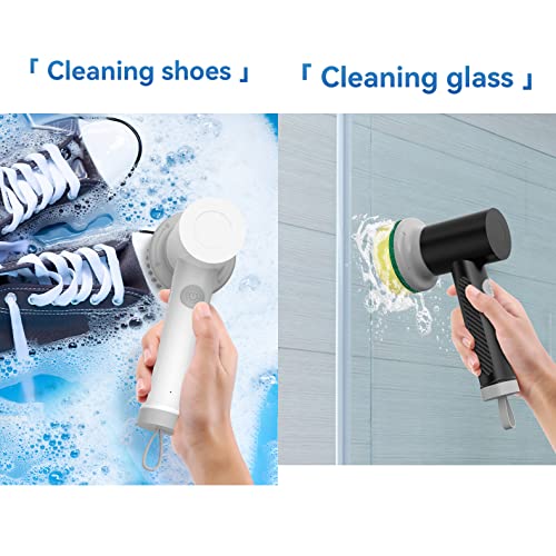 Handheld Electric Brush, Electric Rotary Cleaning Brush Is An Efficient Cleaning Tool For Kitchen, Bathroom, Toilet, Fish Tank, Floor, Electric Cleaning Brush Rechargeable (White) #TOP3