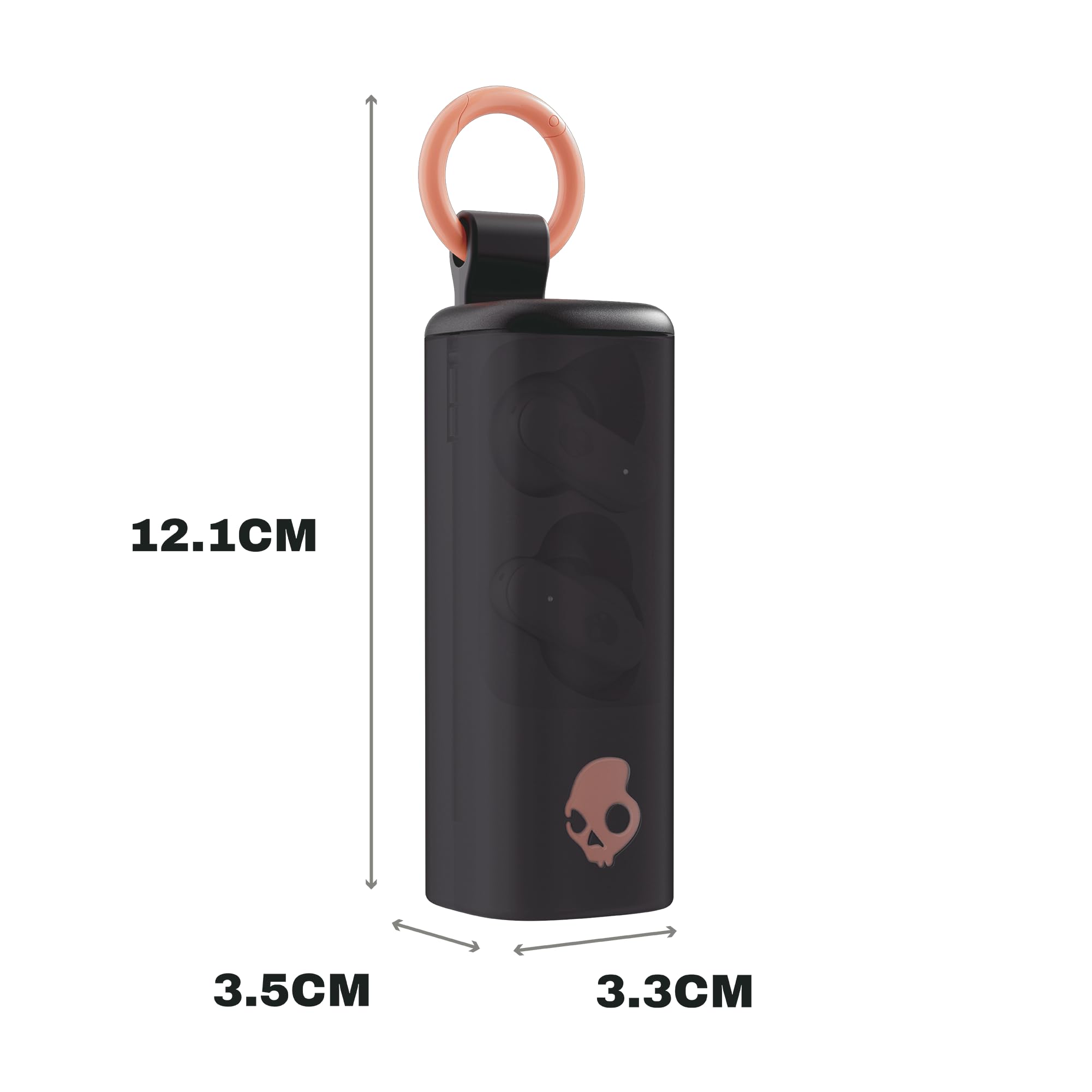 Skullcandy Dime Evo Wireless Earbuds, Bluetooth Headphones, Noise Isolating Fit, Up to 36 Hours Battery, Microphone for iPhone Android, Easy Carry with Clip-Anywhere Case - True Black