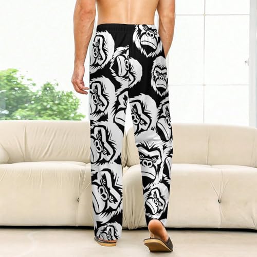 Gorilla Face Unisex Pajama Pants Soft Sleep Bottoms Lounge Pants Trousers Homewear Sleepwear2