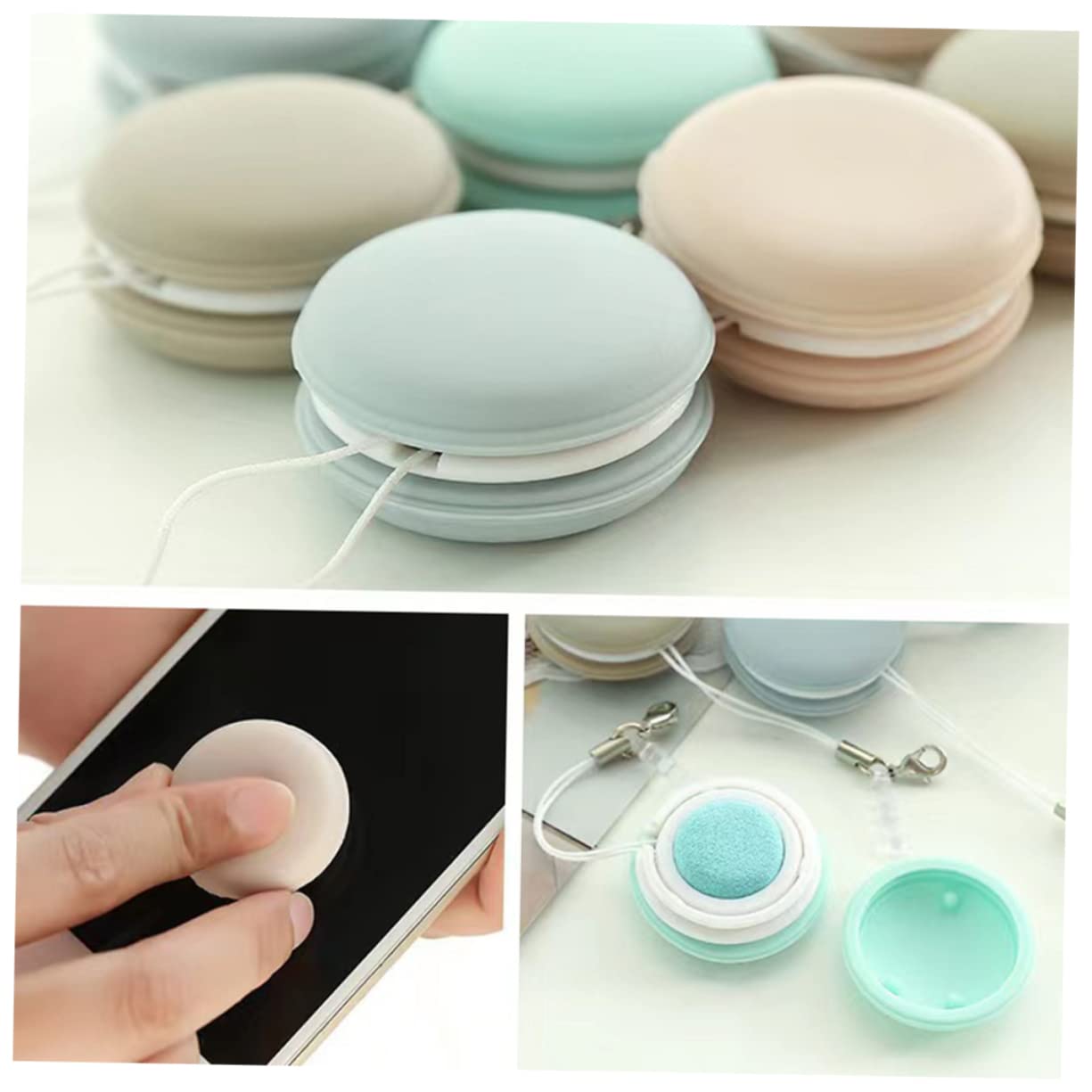 32 Pièces Essuie-glace De Téléphone Lingettes Nettoyantes Pour Écran Tampon De Nettoyage D'écran Lingettes Nettoyantes Pour Lunettes Touche Macaron L'ordinateur Pp+silicone