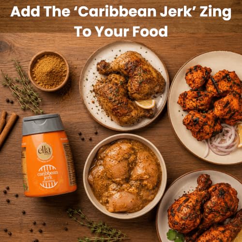 Image of Ella Foods Seasoning | Caribbean Jerk|Pack of 2|Cryogenic Spices | 99% Microbial-free | 100 grams each