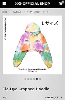 Amazon.co.jp: XG Tie-Dye CroppedHoodie タイダイ フーディー L