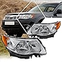 2Pcs Headlight Assembly Compatible with Subaru Forester 09-13 | Headlamps with Chrome Housing Amber Corner